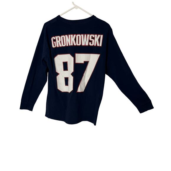 Gronkowski NFL Cotton Shirt Mens Size Large Blue New England Patriots Pullover - Picture 1 of 8